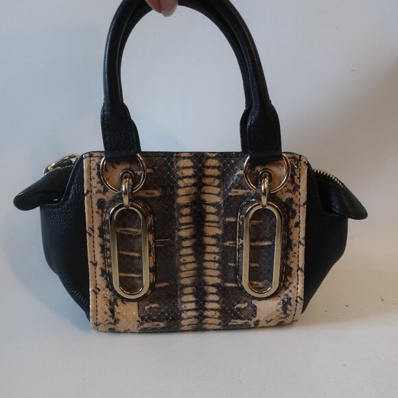 Womens See By Chloe Paige Python Snake Black, Nude Leather Mini Handbag - Picture 2 of 9